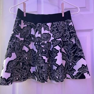 Black & White Floral Skirt
